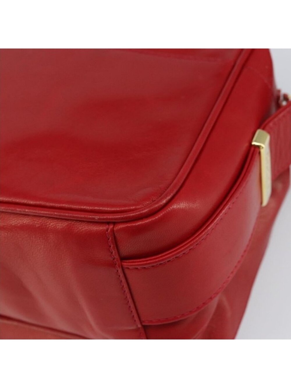 Authentic GUCCI Shoulder Bag Leather Red Gold - Picture 4 of 16